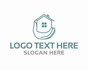 Real Estate - House Hand Care logo design