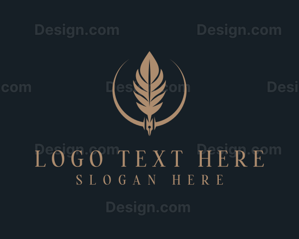 Fountain Pen Feather Writing Logo