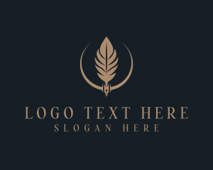 Fountain Pen Feather Writing logo