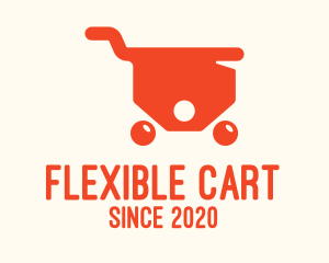 Orange Price Tag Cart logo design