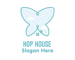 Butterfly House Sky logo design