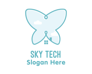 Butterfly House Sky logo design