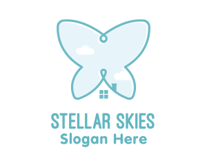 Butterfly House Sky logo design