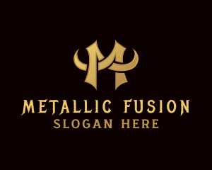 Metal Horn Letter M logo design
