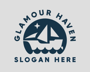 Ship Ocean Wave Logo