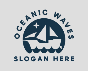 Ship Ocean Wave logo design