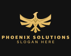 Golden Deluxe Phoenix logo design