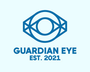 Blue Eye Outline  logo design