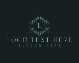 Floral Wreath Leaves logo