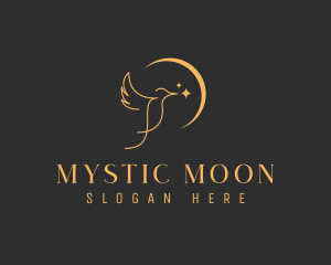 Aviary Hummingbird Moon logo design