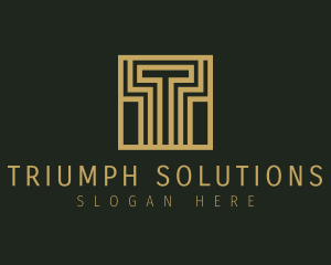 Luxury Business Letter T logo design