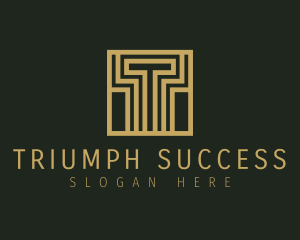 Luxury Business Letter T logo design