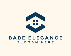 Blue House Hexagon Realtor logo design