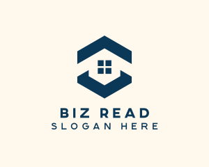 Blue House Hexagon Realtor logo design