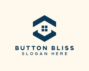 Blue House Hexagon Realtor logo design