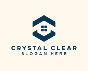 Blue House Hexagon Realtor logo design