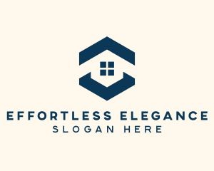 Blue House Hexagon Realtor logo design