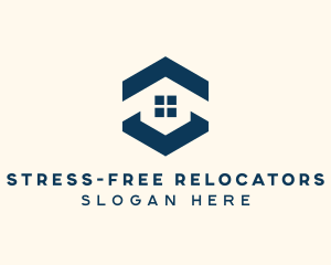 Blue House Hexagon Realtor logo design