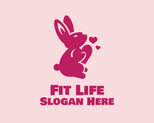 Love Heart Bunny Rabbit Logo