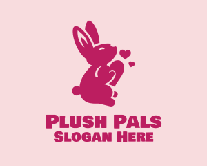 Love Heart Bunny Rabbit logo design