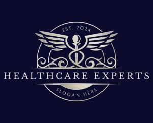 Medical Healthcare Caduceus logo design