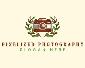 Floral Camera Photography logo design