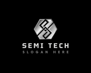 Hexagon Tech Letter S logo design