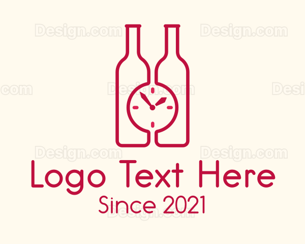 Clock Wine Bottle Logo