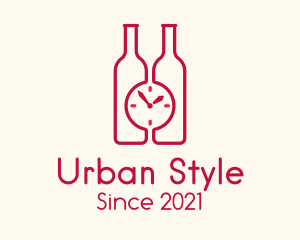 Clock Wine Bottle logo