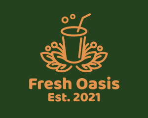 Fresh Orange Juice Drink logo design