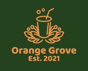 Fresh Orange Juice Drink logo design