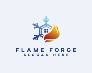 Snowflake Flame House logo design