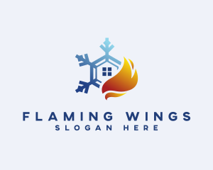 Snowflake Flame House logo design