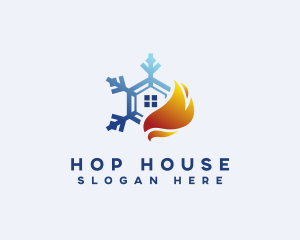 Snowflake Flame House logo design