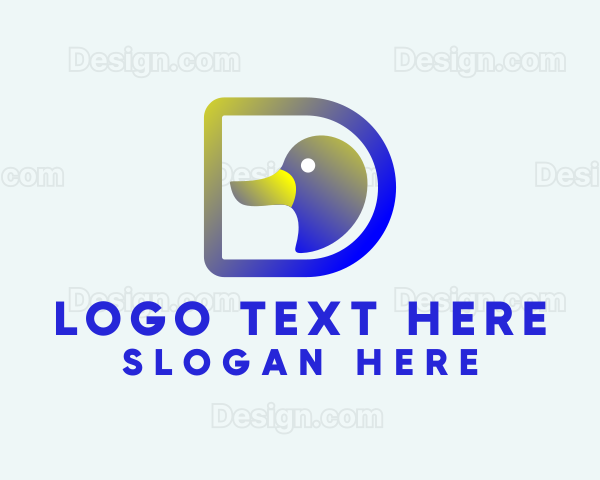 Gradient Duck Letter D Logo