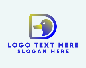Gradient Duck Letter D logo
