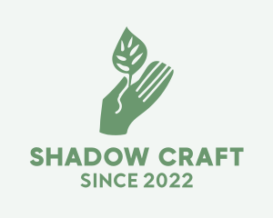 Silhouette Hand Seedling  logo design