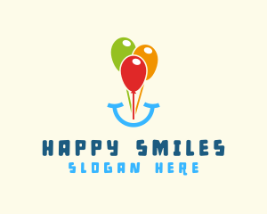 Birthday Balloon Smile logo design