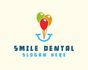 Birthday Balloon Smile logo design