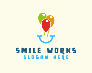 Birthday Balloon Smile logo design