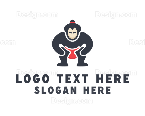 Japan Sumo Wrestler Logo