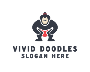 Japan Sumo Wrestler logo design