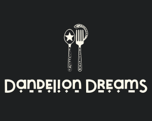 Celestial Fork Spoon logo design