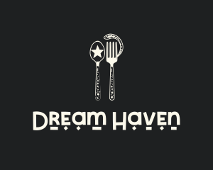 Celestial Fork Spoon logo design