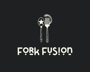 Celestial Fork Spoon logo design