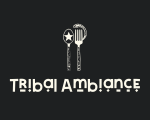 Celestial Fork Spoon logo design