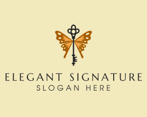 Elegant Wing Key logo design