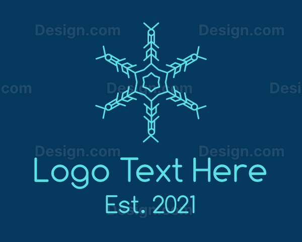 Blue Snowflake Pattern Logo