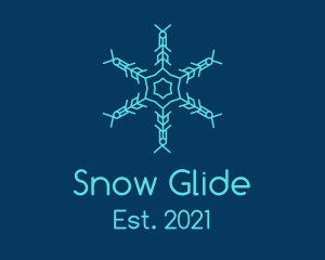 Blue Snowflake Pattern logo design