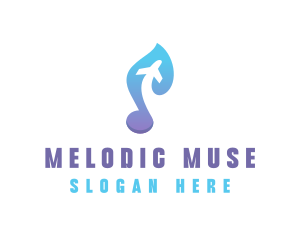 Music Airplane Note logo design